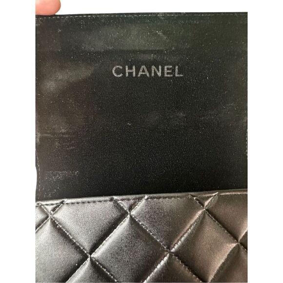CHANEL Black Quilted Leather Logo Glasses Sunglasses Soft Case Only - Picture 3 of 6